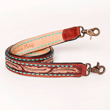 American Darling ADSTF108A Hand Tooled Genuine Leather Crossbody Handle Strap For Bags